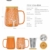 amapodo Teetasse mit Deckel und Sieb 600ml Porzellan Tasse groß, XXL Tassen Set Orange plastikfrei - 6