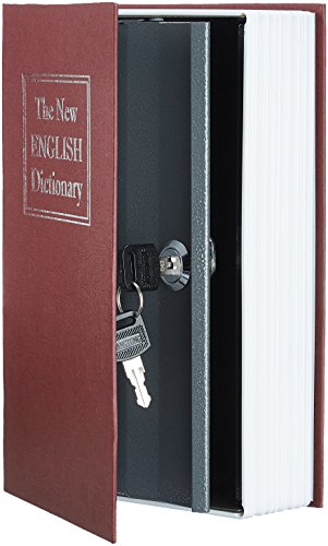 AmazonBasics - Buch-Safe, Schloss mit Schlüssel - Rot - 2