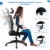 amzdeal Bürostuhl Ergonomischer Chefsessel Computerstuhl Schreibtischstuhl mit Einstellbarer Kopfstütze, Drehstuhl mit Armlehnen und Rückenlehnen - 4