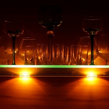 B.K.Licht LED Glasbodenbeleuchtung 4er Set LED Clips LED Vitrinenbeleuchtung Schrankbeleuchtung inkl. Fernbedienung RGB Funktion farbwechsel - 8