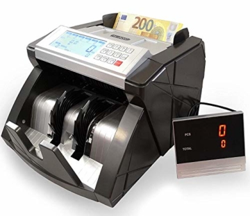 Banknotenzähler Geldzählmaschine Geldscheinzähler Wertzähler Geldzähler Geldscheinprüfer erkennt alle neue 100 und 200 EUR - 6