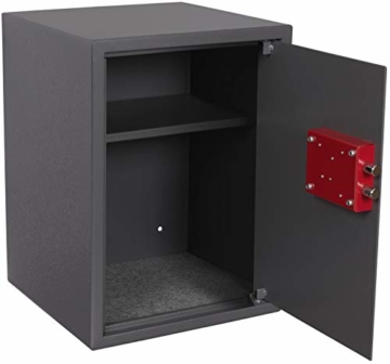 Brihard Business XL Tresor Safe mit Schlüssel-Schloss, 50x35x36cm (HxWxD), Titan Grau - 6