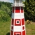 Deko-Shop-Hannusch Wunderschöner großer XXL Leuchtturm aus Holz mit SOLAR Beleuchtung 1,40 m, rot/Weiss, Solarbeleuchtung, - 1