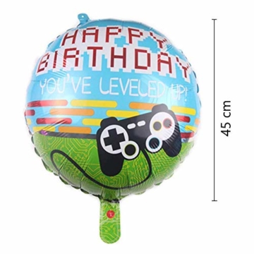 DIWULI, Gamer Luftballons 5 Teile Set, Happy Birthday, Gaming Folien-Ballons, Geburtstagsballons, Gamepad Folienluftballon, Gamer-Ballons Geburtstag, LAN-Party, Junge Kindergeburtstag, Dekoration - 4