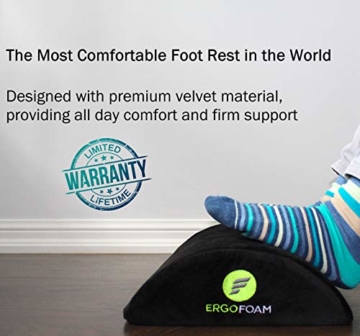 ErgoFoam Fußstütze Schreibtisch | Ergonomische Premium Samt Fußbank | Fußhocker | Bequemste Fussbank der Welt | Fusshocker gegen Rücken & Knieschmerzen | Fußablage Schreibtisch - 2