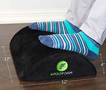 ErgoFoam Fußstütze Schreibtisch | Ergonomische Premium Samt Fußbank | Fußhocker | Bequemste Fussbank der Welt | Fusshocker gegen Rücken & Knieschmerzen | Fußablage Schreibtisch - 3