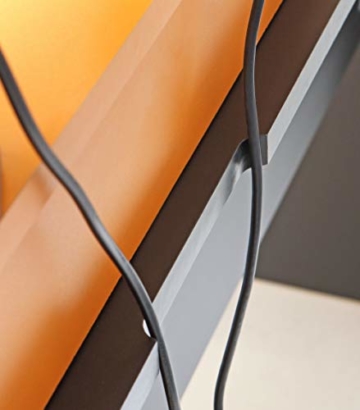 Forte Tezaur Schreibtisch, Holzwerkstoff, Schwarz matt kombiniert mit Orange, 94 x 160 x 69 cm - 5