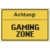 Fun-Schild Achtung! - Gaming Zone aus PVC Hartschaum Platte 300x200 mm - 3 mm stark - Lustig - Türschild - Regenbogen - 1