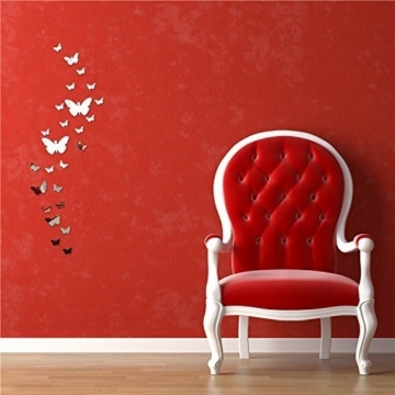 Gearmax® 3D Schmetterling Wandtattoos Spiegel Style abnehmbar Aufkleber Art Wandbild Wand Aufkleber Haus Dekor - 3