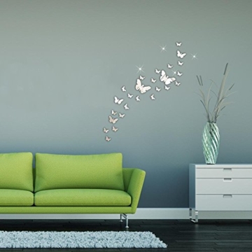 Gearmax® 3D Schmetterling Wandtattoos Spiegel Style abnehmbar Aufkleber Art Wandbild Wand Aufkleber Haus Dekor - 6