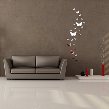Gearmax® 3D Schmetterling Wandtattoos Spiegel Style abnehmbar Aufkleber Art Wandbild Wand Aufkleber Haus Dekor - 7