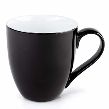 Hausmann & Söhne XXL Tasse schwarz Hochglanz groß aus Porzellan | Jumbotasse 500 ml (550 ml randvoll) | Kaffeetasse/Teetasse groß | Kaffeebecher | Schwarze Tasse 500 ml | Geschenkidee - 1