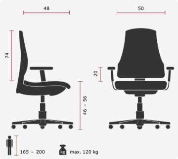 hjh OFFICE 600924 Chefsessel Bürostuhl VILLA 20 Nappaleder Braun Büro-Sessel mit hoher Rückenlehne - 2