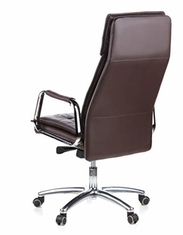 hjh OFFICE 600924 Chefsessel Bürostuhl VILLA 20 Nappaleder Braun Büro-Sessel mit hoher Rückenlehne - 5