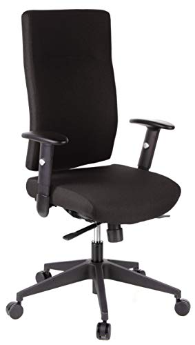 hjh OFFICE 608500 Profi Bürodrehstuhl PRO-TEC 300 Stoff Schwarz Bürosessel ergonomisch, hohe Rückenlehne, Armlehne verstellbar - 1