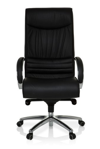 hjh OFFICE Bürostuhl/Chefsessel XXL F 400 Echtleder, Bürostuhl bis 150 kg, schwarz - 4