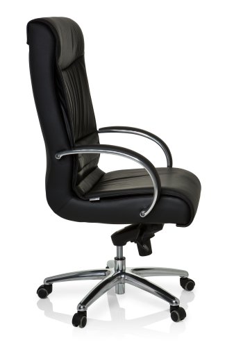 hjh OFFICE Bürostuhl/Chefsessel XXL F 400 Echtleder, Bürostuhl bis 150 kg, schwarz - 7
