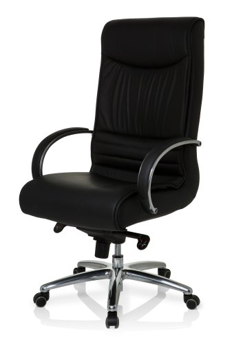 hjh OFFICE Bürostuhl/Chefsessel XXL F 400 Echtleder, Bürostuhl bis 150 kg, schwarz - 9