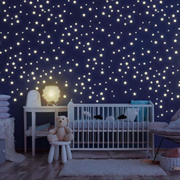 Homery Sternenhimmel 400 Leuchtsterne selbstklebend mit starker Leuchtkraft, fluoreszierende Leuchtsterne Wandtattoo & Wanddeko Aufkleber für Baby, Kinder oder Schlafzimmer (Leuchtsterne) - 1