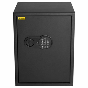 Homesafe HV52E Tresor Safe mit Elektronischem Schloss, 52x40x36cm (HxWxD), Carbon Satin Schwarz - 2