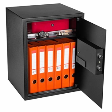 Homesafe HV52E Tresor Safe mit Elektronischem Schloss, 52x40x36cm (HxWxD), Carbon Satin Schwarz - 6