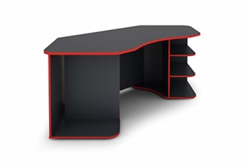 Homexperts Schreibtisch, Anthrazit - Rot, 198x76x85cm (BxHxT) - 7