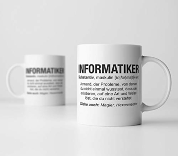 Informatiker Tasse - Wikipedia Spruch Motto Motiv Berufe Geschenk für Programmierer - beidseitig Bedruckt - Geschenk Idee Kaffeetassen mit Spruch, Tassenfarbe:Weiß - 2