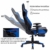 KCREAM Gaming Stuhl Gaming Sessel mit Fußstützen Ergonomisches Bürostuhl Höhenverstellbarer Computerstuhl PU-Kunstleder PC Stuhl Sportsitz (blau) - 2