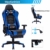 KCREAM Gaming Stuhl Gaming Sessel mit Fußstützen Ergonomisches Bürostuhl Höhenverstellbarer Computerstuhl PU-Kunstleder PC Stuhl Sportsitz (blau) - 3