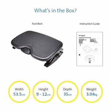 Kensington ergonomische Fußstütze SoleMate Plus für eine verbesserte Körperhaltung, Minderung chronischer Rückenschmerzen und orthopädische Entlastung, schwarz, K52789WW - 7