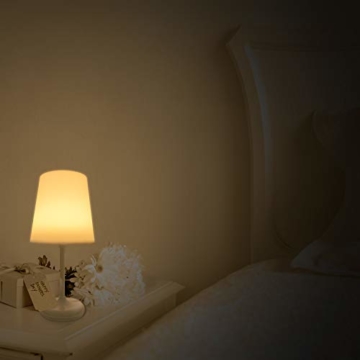 KWOKWEI Tischlampe, Nachttischlampe mit Fernbedienung und Touch-Steuerung, Dimmbar Tischleuchte mit 10 Helligkeitsstufen, Schreibtischlampe mit Zeiteinstellung für Schlafzimmer Kinderzimmer Wohnzimme - 4