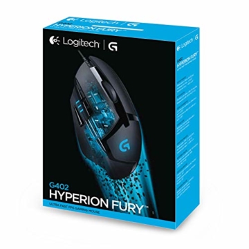 Logitech G402 Hyperion Fury Gaming-Maus, 4000 DPI Optischer Sensor, 8 Programmierbare Tasten, Taste zur DPI-Umschaltung, 32-Bit-ARM-Prozessor, Leichtgewicht, PC/Mac, Schwarz - Deutsche Verpackung - 7