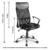 Merax Bürostuhl Drehstuhl Schreibtischstühle Ergonomischer Design Chefsessel mit Kopfstütze, Netzrückenlehne/Wippfunktion (Schwarz) - 3