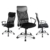 Merax Bürostuhl Drehstuhl Schreibtischstühle Ergonomischer Design Chefsessel mit Kopfstütze, Netzrückenlehne/Wippfunktion (Schwarz) - 9