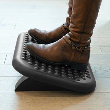 Navaris Fußstütze für Büro Schreibtisch Fußablage - Fußauflage für Gaming Stuhl Bürostuhl Office Fußbank - Schwenkbar in Anthrazit - 3