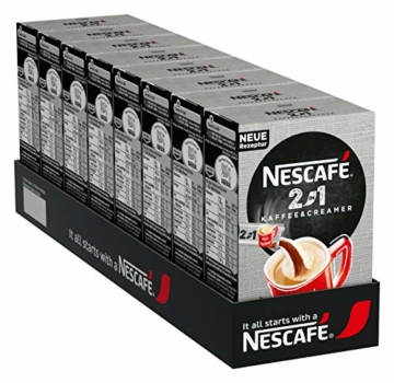 NESCAFÉ 2-in-1 Sticks, löslicher Bohnenkaffee mit Creamer, Instant-Kaffee aus erlesenen Kaffeebohnen, koffeinhaltig, 8er Pack (8 x 80 g) - 1