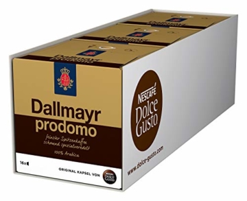 NESCAFÉ Dolce Gusto Dallmayr Prodomo | 48 Kaffeekapseln | Spitzenqualität für einen vollaromatischen Geschmack | 100% Arabica-Bohnen | Aromaversiegelte Kapseln | 3er Pack (3 x 16 Kapseln) - 1
