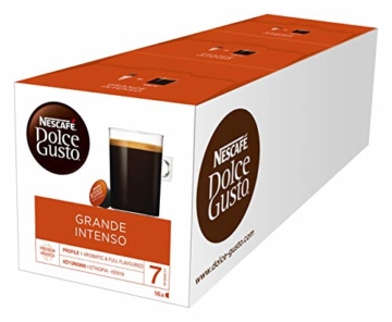 NESCAFÉ Dolce Gusto Grande Intenso | 48 Kaffeekapseln | Arabica Bohnen aus Ostafrika und Südamerika | Haselnussbraune Crema | Aromaversiegelte Kapseln | 3er Pack (3 x 16 Kapseln) - 1