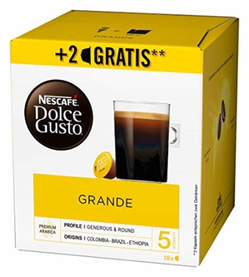 NESCAFÉ Dolce Gusto Grande Kaffee 54 Kaffeekapseln (100% Arabica Bohnen, Feine Crema und kräftiges Aroma, Schnelle Zubereitung, Aromaversiegelte Kapseln) 3er Pack (3 x 16 + 2 Kapseln) - 2