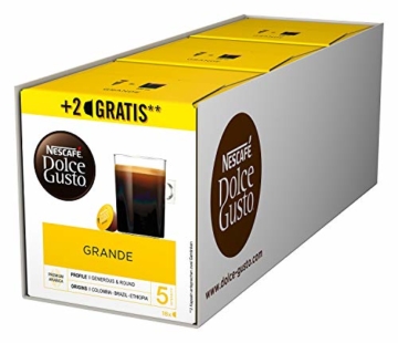 NESCAFÉ Dolce Gusto Grande Kaffee 54 Kaffeekapseln (100% Arabica Bohnen, Feine Crema und kräftiges Aroma, Schnelle Zubereitung, Aromaversiegelte Kapseln) 3er Pack (3 x 16 + 2 Kapseln) - 1