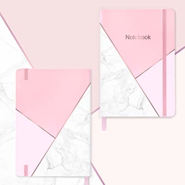 Notizbuch A5, Liniert Notizbuch mit 144 Seiten, Hardcover Journal mit cremefarbenem Papier, Innentasche, 21,5 x 14,5 cm Pink - 7