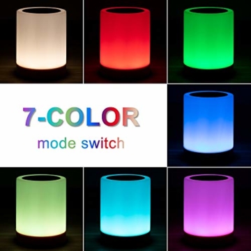 omitium Nachttischlampe, LED Nachtlampe mit Dimmer 360° Berührungssensor USB Aufladbar Tragbare 16 Farben Tischleuchte für Kinder Schlaf Zimmer Camping (Warmweiß) - 3