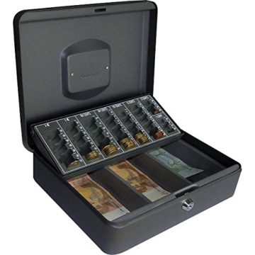 Pavo 8014392 Premium Geldkassette Geldzählkassette Euro-Münzbrett, 30 x 23.8 x 9 cm, dunkelgrau - 2