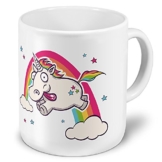 printplanet XXL Riesen-Tasse mit Motiv Verrücktes Einhorn, Kaffeebecher, Mug, Becher, Kaffeetasse - Farbe Weiß - 1