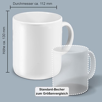 printplanet XXL Riesen-Tasse mit Motiv Verrücktes Einhorn, Kaffeebecher, Mug, Becher, Kaffeetasse - Farbe Weiß - 4