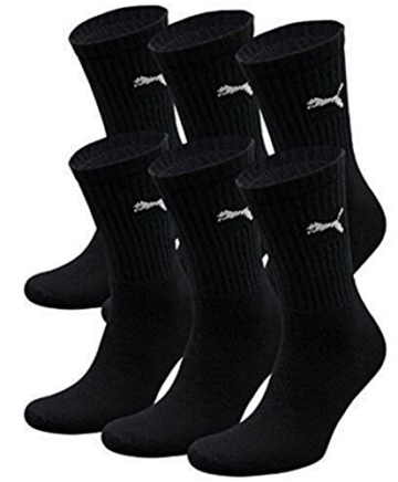 Puma Unisex Sportsocken Cush Crew 6er Pack, schwarz (Black), Gr. 43-46, 251021001200043 - 2