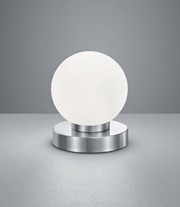 Reality Kugellampe Tischleuchte, TouchMe Dimmer, Nickel matt ~ weiß - 4