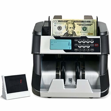 RELAX4LIFE Geldzählmaschine, Geldzähler mit Zählanzeige & Addition- & Erkennungsfunktion, Geldscheinzähler manueller & automatischer Startauswahl, Banknotenzähler für Euro & Pfund & Dollar - 3