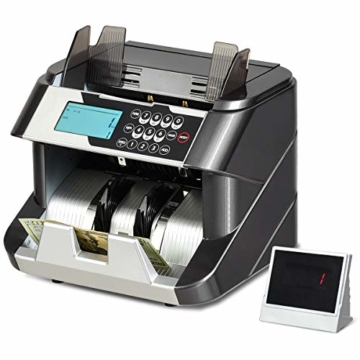 RELAX4LIFE Geldzählmaschine, Geldzähler mit Zählanzeige & Addition- & Erkennungsfunktion, Geldscheinzähler manueller & automatischer Startauswahl, Banknotenzähler für Euro & Pfund & Dollar - 1