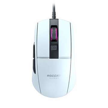 Roccat Burst - Extrem leichte Optical Core Gaming Maus (hohe Präzision, Optiksensor 8.500 Dpi, 68g leicht, Designt in Deutschland), weiß - 1